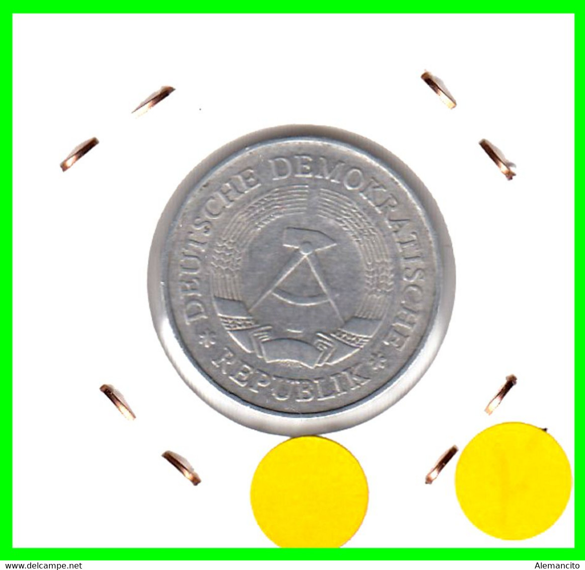 ( GERMANY ) AÑO 1977 REPUBLICA DEMOCRATICA DE ALEMANIA ( DDR ) MONEDAS DE 1-DM ALUMINIO - DE 25 mm. - 1 Marco