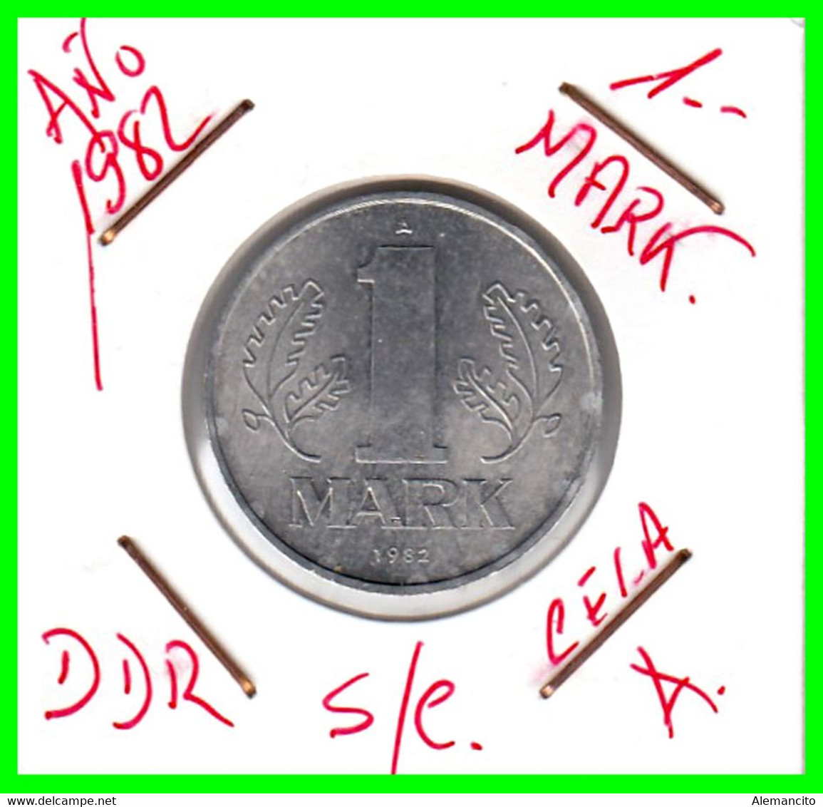 ( GERMANY ) AÑO 1982 REPUBLICA DEMOCRATICA DE ALEMANIA ( DDR ) MONEDAS DE 1-DM ALUMINIO - DE 25 mm. - 1 Mark