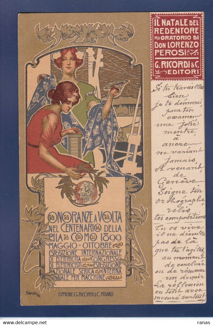 CPA Italie 1899 Art Nouveau Femme Woman Non Circulé - Sonstige & Ohne Zuordnung