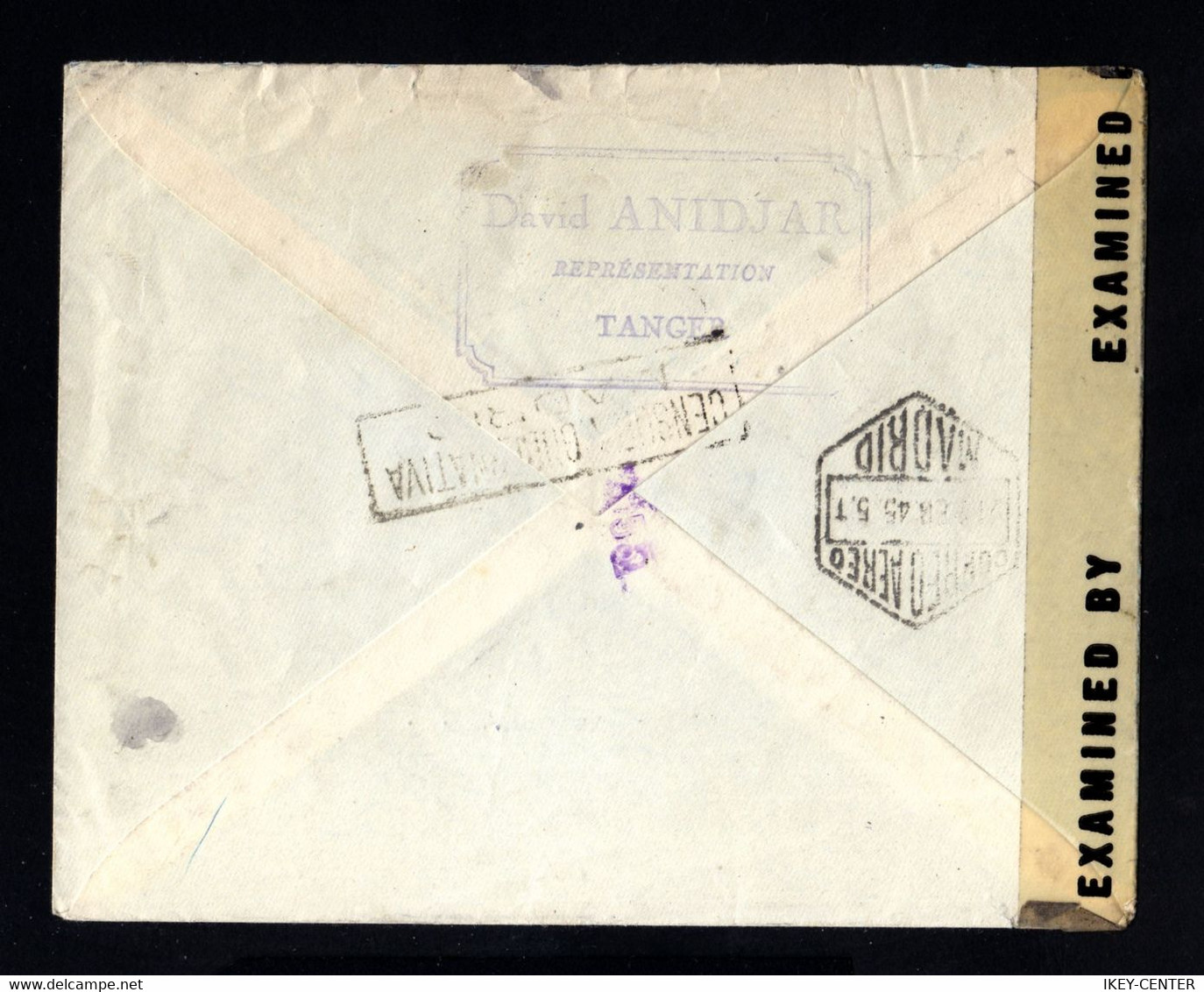 1111-SPANISH MOROCCO-AIRMAIL CENSOR COVER TANGER To NEW YORK (usa) 1945.WWII.MARRUECOS ESPAÑOL.Maroc.ENVELOPPE - Marruecos Español