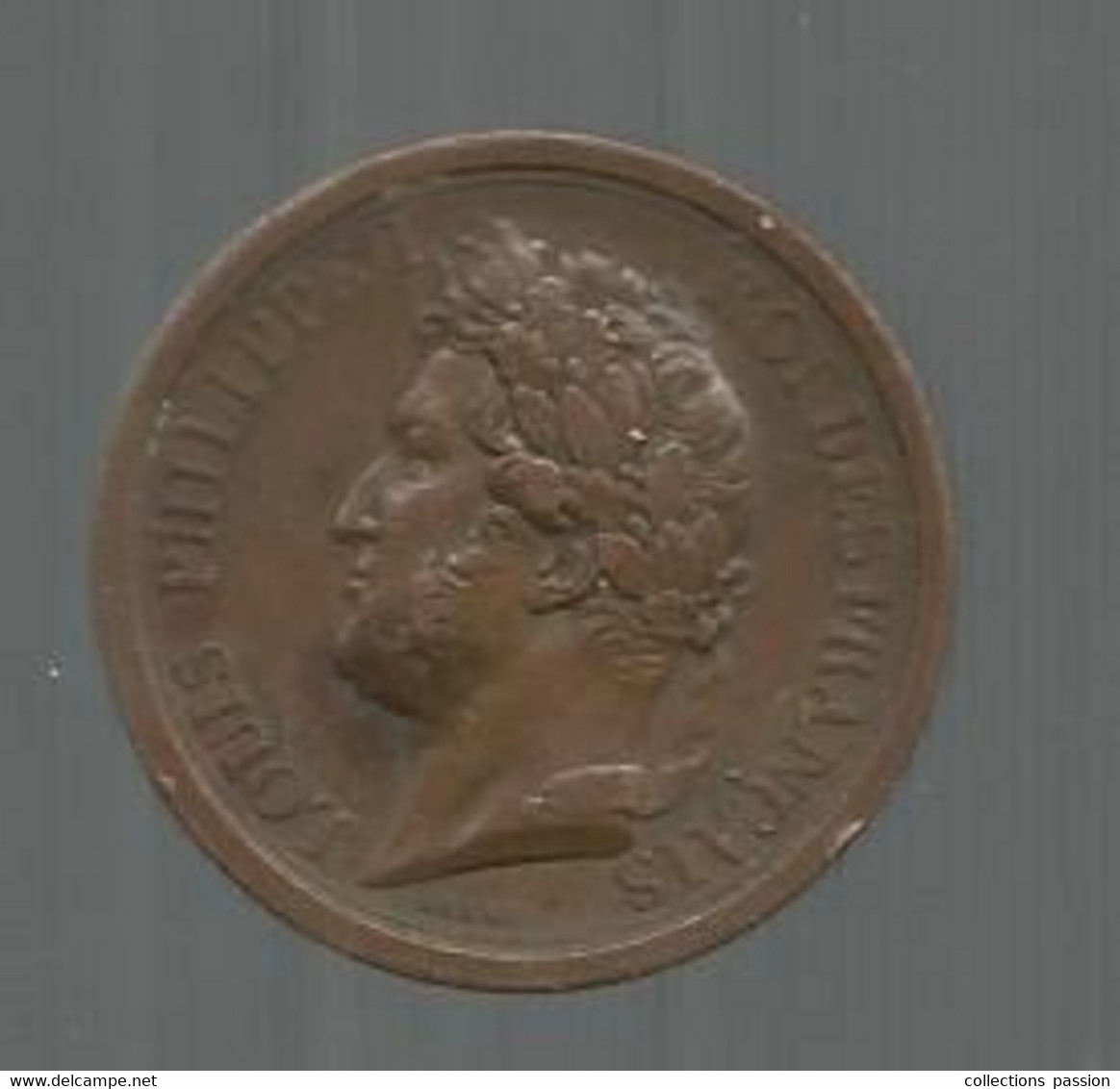 Jeton ,médaille , LOUIS PHILIPPE I , Cuivre , 1842 ,par BARRE , 27 Mm , 8.6 Gr. , 2 Scans - Adel