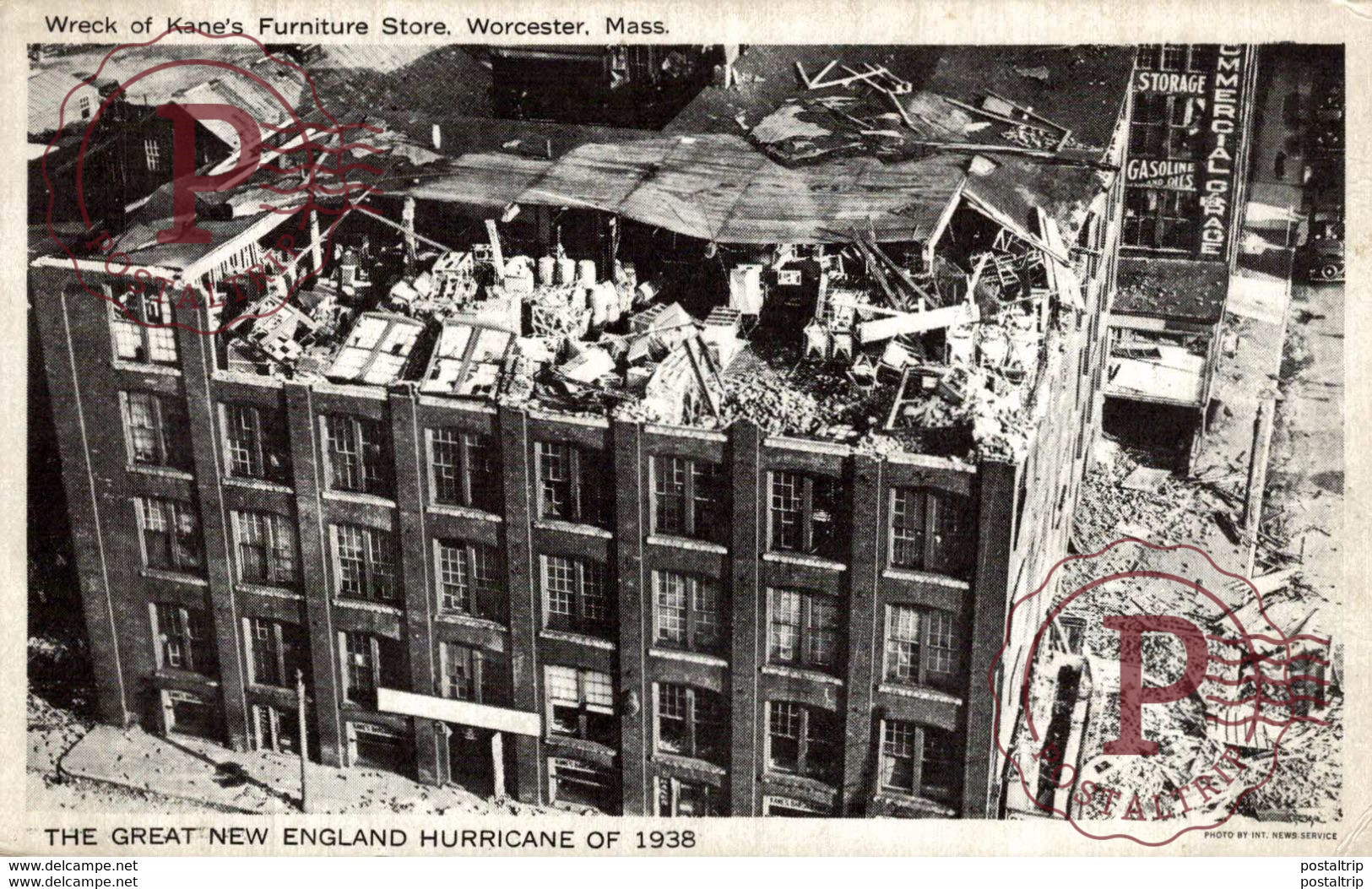 THE GREAT NEW ENGLAND HURRICANE OF 1938. WRECK OF KANE'S FURNITURE STORE. MASS - Worcester