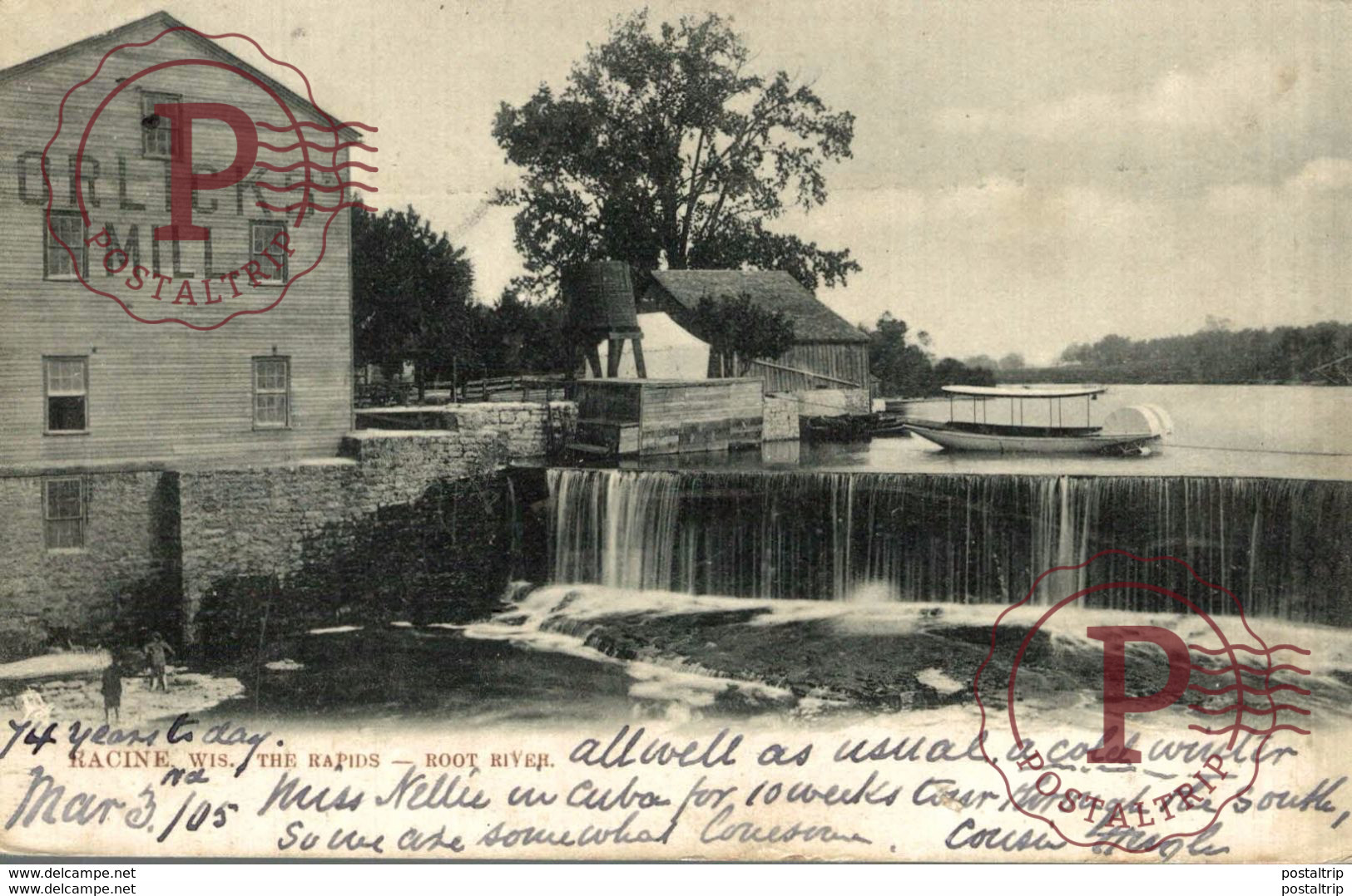 RACINE. WIS. THE RAPIDS. ROOT RIVER - Racine