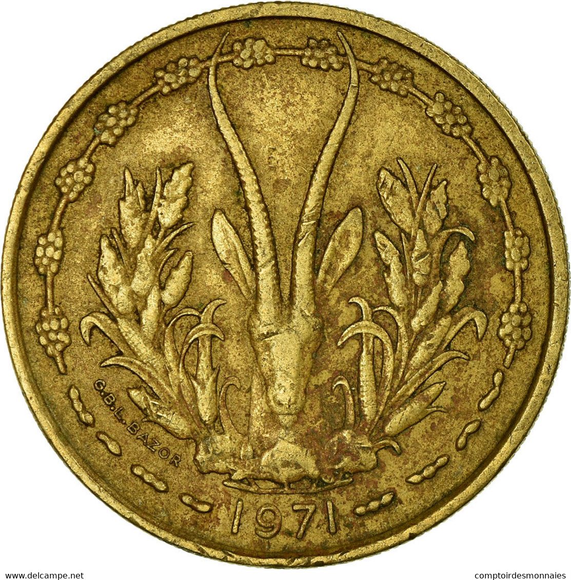 Monnaie, West African States, 25 Francs, 1971, Paris, TB+, Aluminum-Bronze, KM:5 - Costa D'Avorio