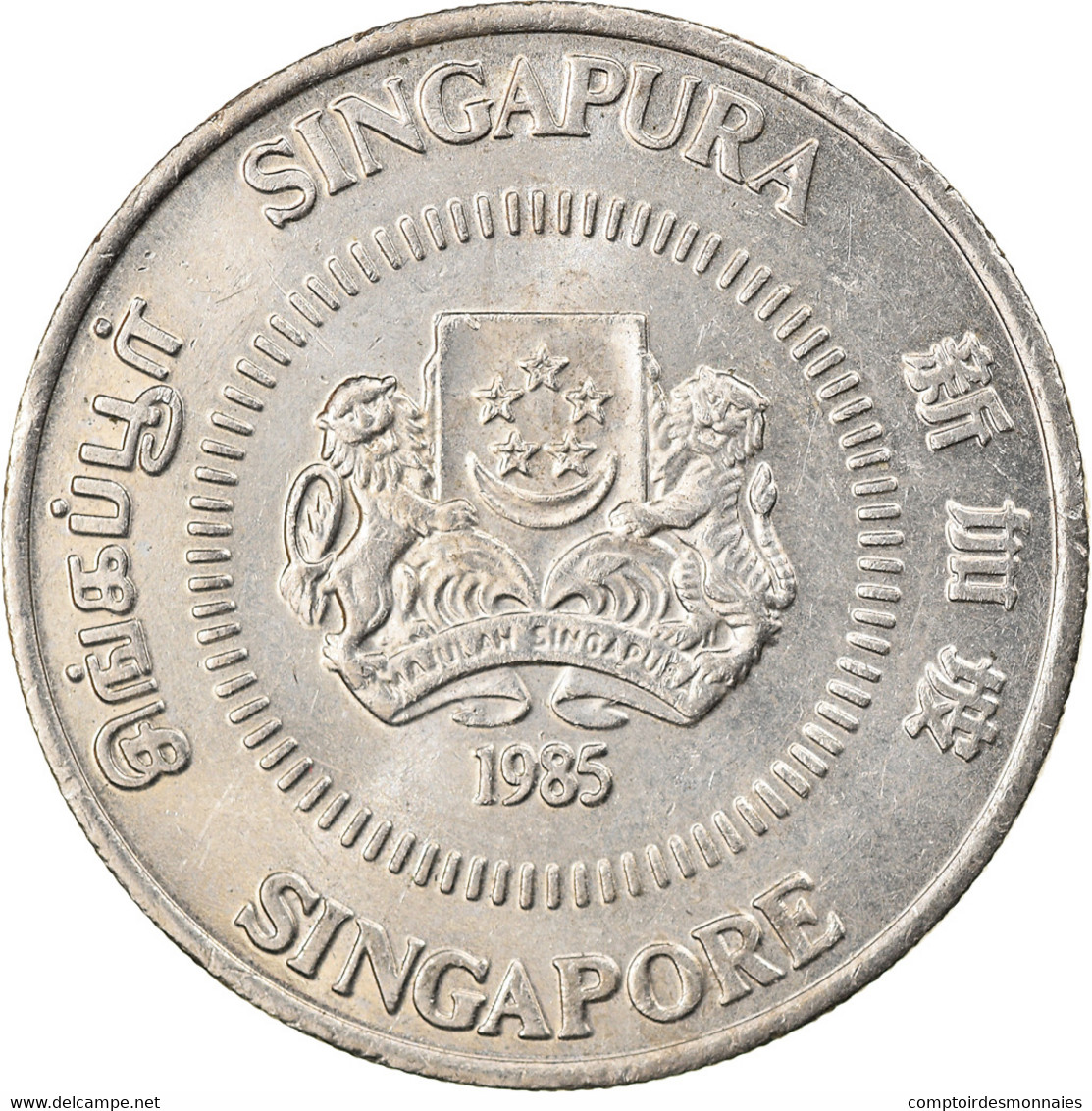 Monnaie, Singapour, 50 Cents, 1985, British Royal Mint, TTB, Copper-nickel - Singapour