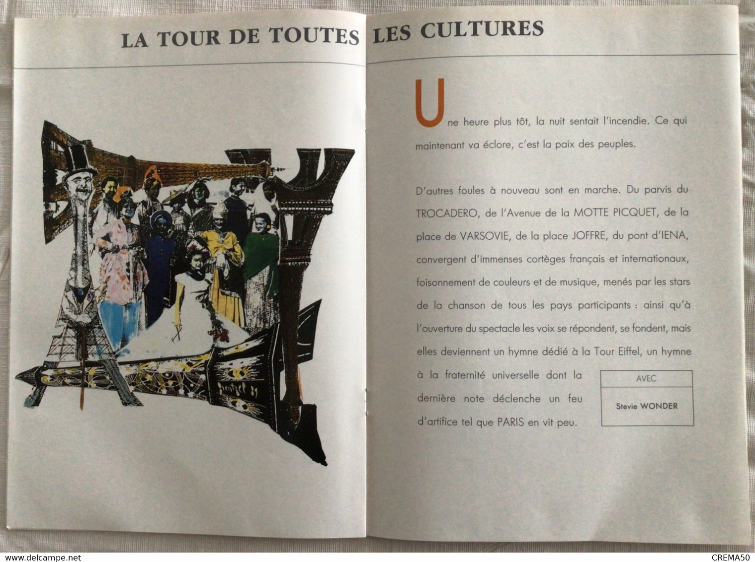 PROGRAMME: PARIS 89 - La Mairie De Paris 1989 - Aznavour: Jonny Hallyday: Nougaro: Domingo - Programmes