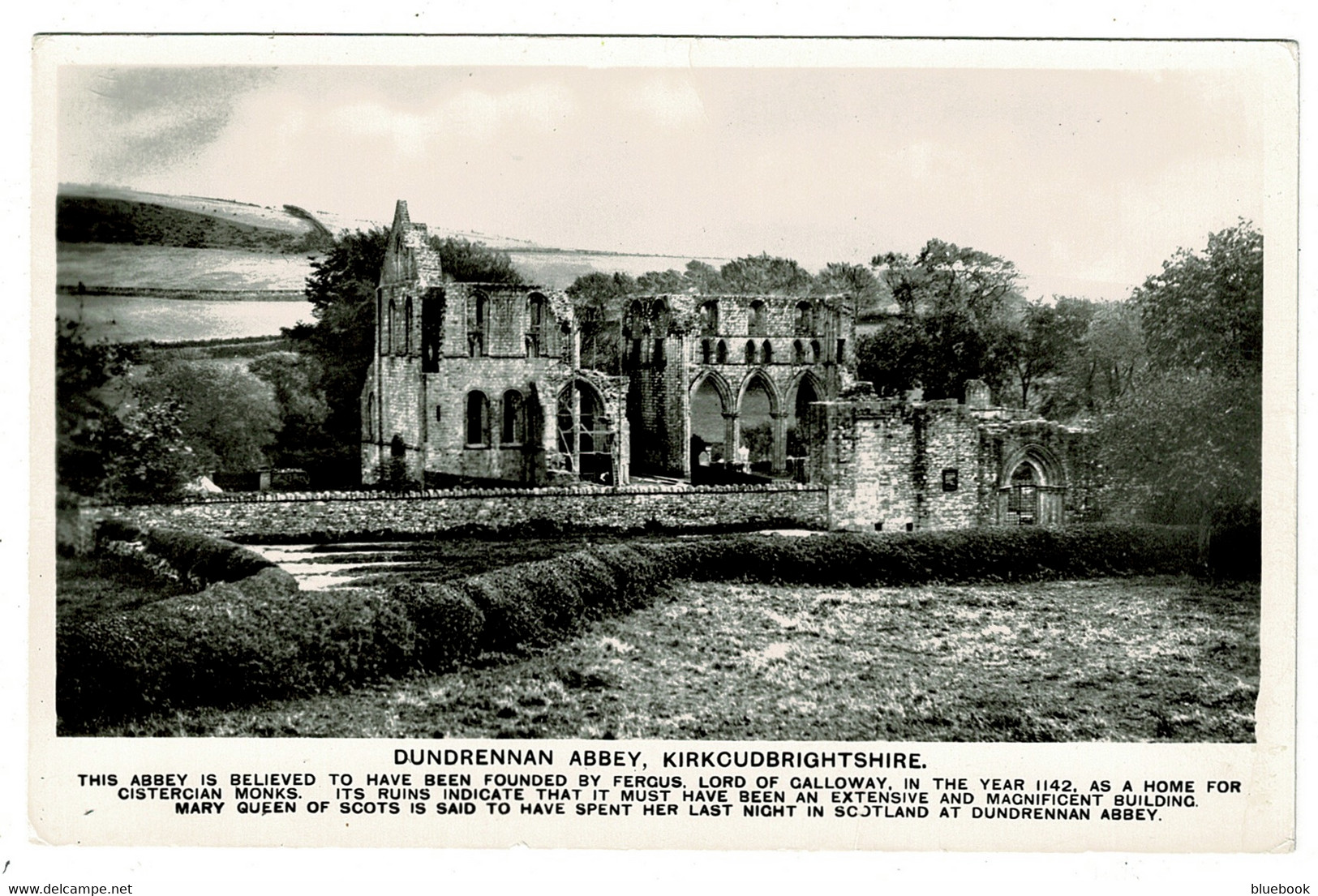 Ref 1521 - Real Photo Postcard - Dundrennan Abbey - Kirkcudbrightshire Scotland - Kirkcudbrightshire