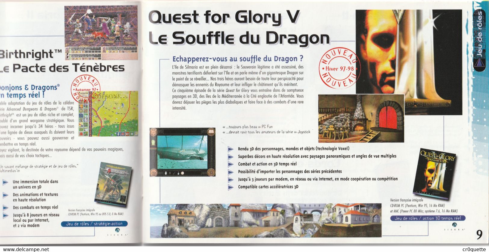 SIERRA - BLIZZART / CATALOGUE De JEUX En 1997-98 - Autres & Non Classés