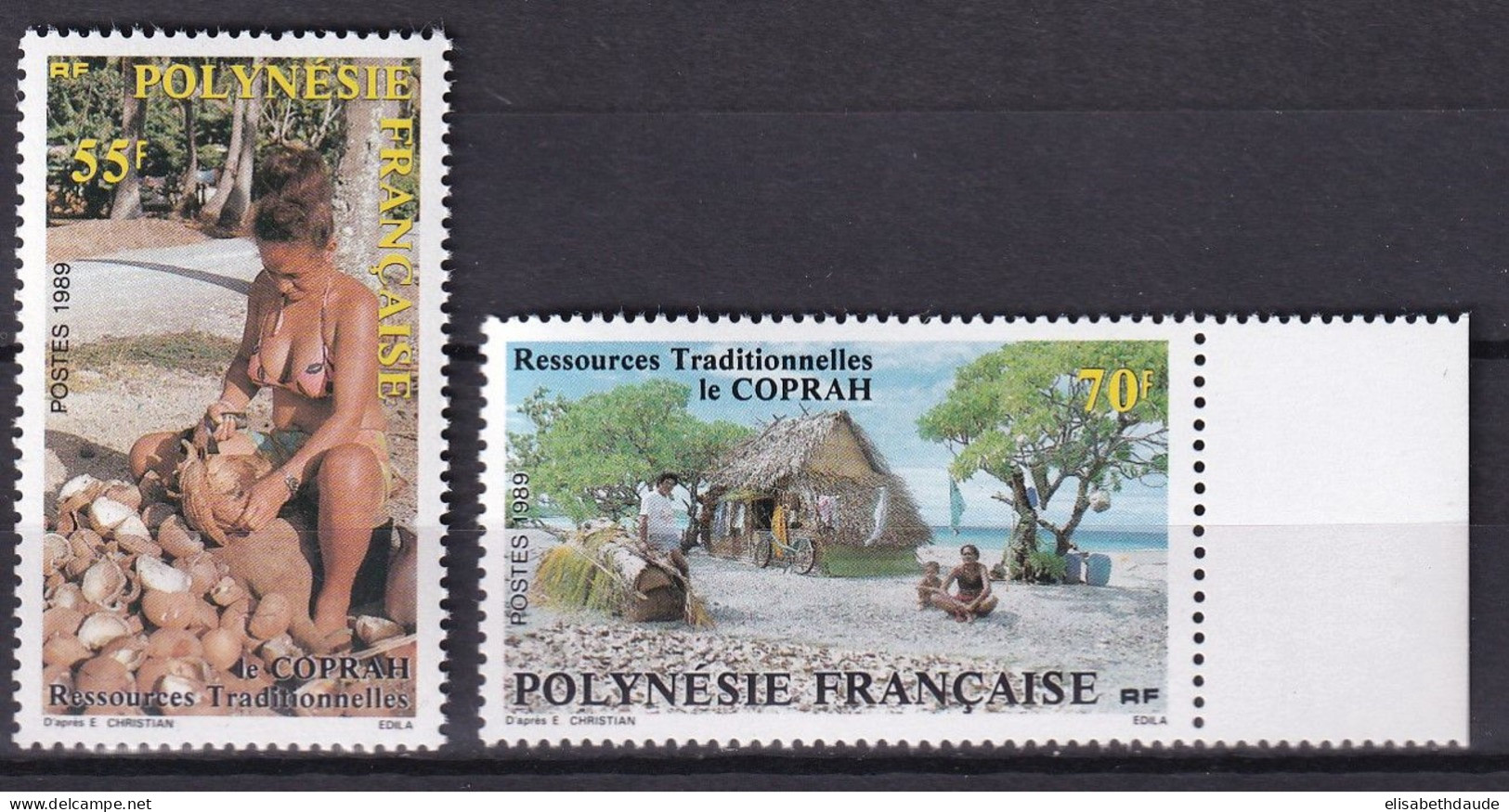 POLYNESIE - 1989 - YVERT N° 326/327 ** - COTE = 68.3 EUROS - - Neufs