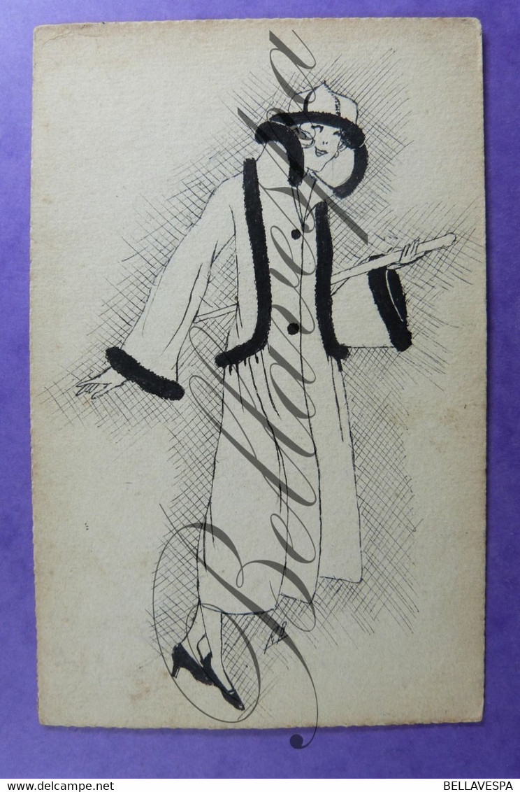Fantaisies Femme    Illustrateur Peintre Originale Envoye Et Signe Par Les Artist Raoul Boutefeu  1922 Lorennes-Namur - Autres & Non Classés