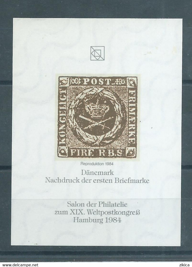 DENMARK 1984 Hamburg Germany Imperforated Bloc Proof Epreuve Druck Specimen Prueba - Proeven & Herdrukken