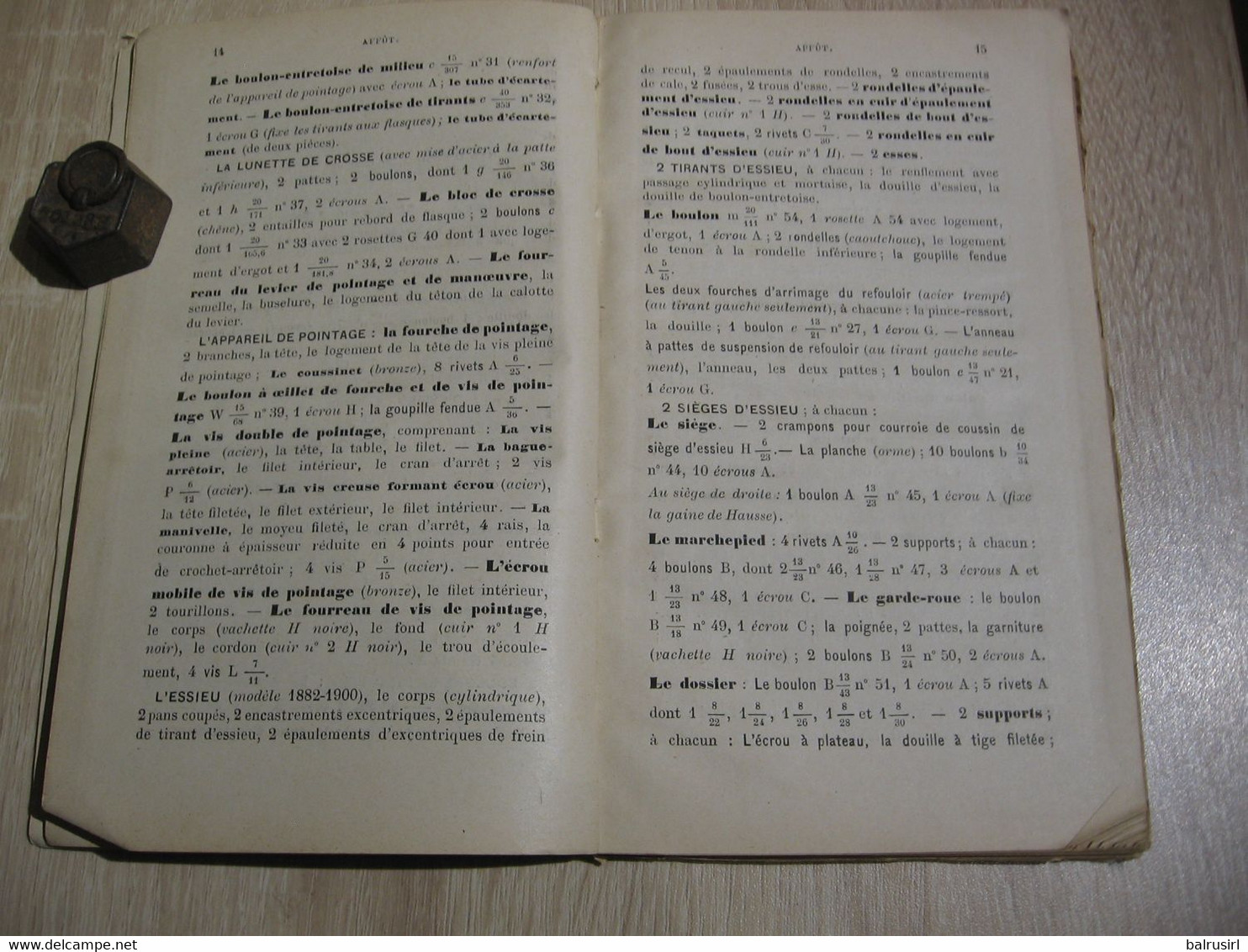 Canon De 75: Nomenclature Et Chargement Voiture-pièce - 1914-18