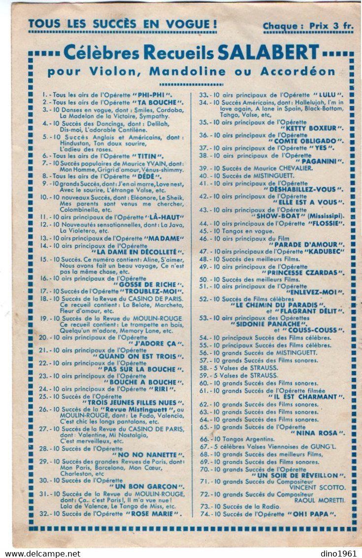 VP19.205 - PARIS X BRUXELLES - Ancienne Partition Musicale ¨ Ah ! Qu'c'est Beau La Nature ¨ Du Film Tire Au Flanc - Partitions Musicales Anciennes