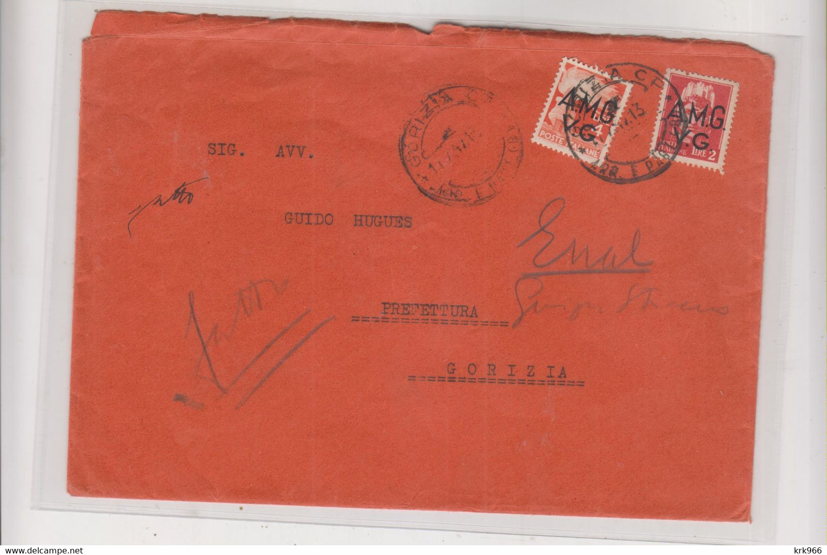 ITALY TRIESTE A 1947  AMG-VG Nice Cover GORIZIA - Marcophilie