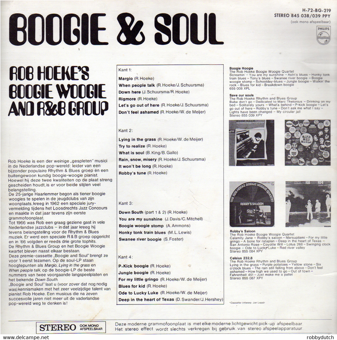 * LP Box *  ROB HOEKE' S BOOGIE WOOGIE AND R&B GROUP - BOOGIE & SOUL (Side 3&4) - Soul - R&B