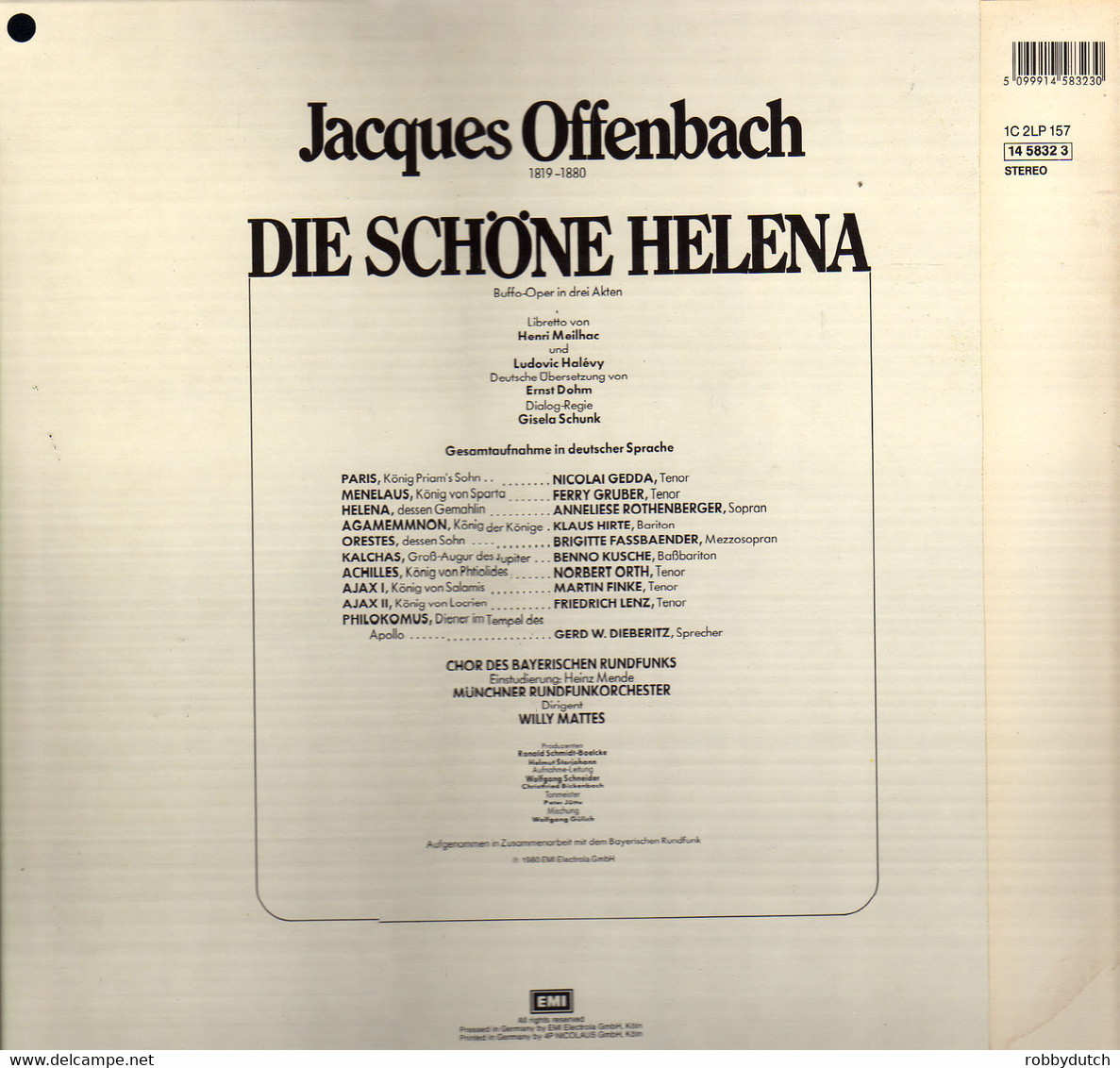 * 2LP Box *  JACQUES OFFENBACH : DIE SCHÖNE HELENA (Germany 1980 EX!!) - Opera / Operette