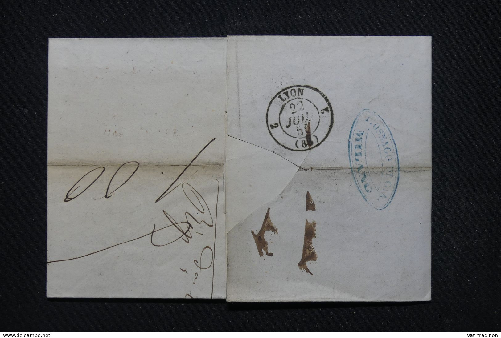 ITALIE - Marque Postale De Milano Sur Lettre Pour La France En 1855 - L 115979 - Sardegna