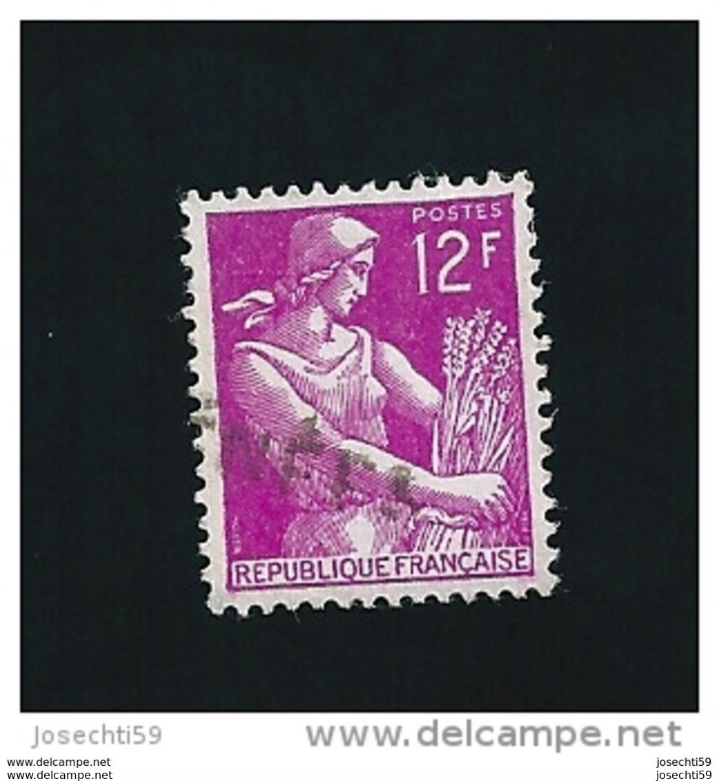 N° 1116  Moissonneuse, 12 Frs  Timbre  France  1957-1959 Oblitéré - 1957-1959 Reaper