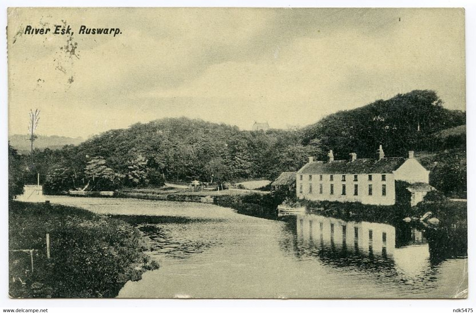 RUSWARP : RIVER ESK / POSTMARK - RUSWARP / SLEIGHT THIMBLE / ADDRESS - HOUSEBOAT, WHITBY / LEEDS, CALVERLEY, LYDGATE ST - Whitby