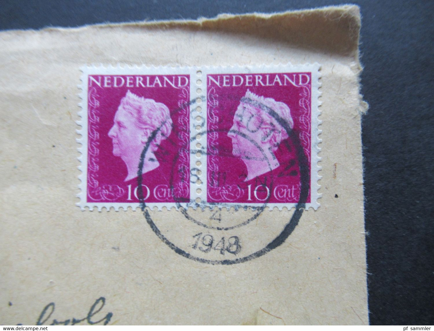 Niederlande 1948 Königin Wilhelmina MeF Stempel Winschoten Nach Northeim Hannover Russische Zone - Cartas & Documentos