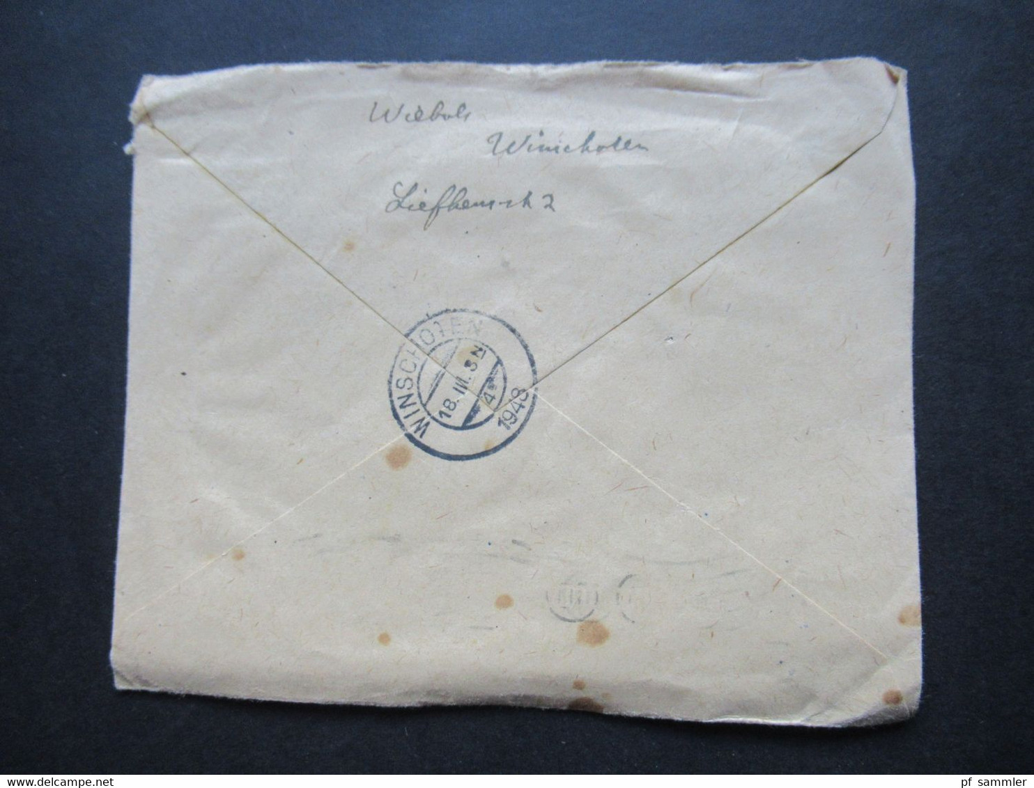 Niederlande 1948 Königin Wilhelmina MeF Stempel Winschoten Nach Northeim Hannover Russische Zone - Cartas & Documentos