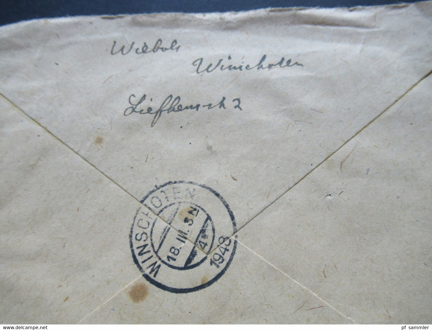 Niederlande 1948 Königin Wilhelmina MeF Stempel Winschoten Nach Northeim Hannover Russische Zone - Cartas & Documentos