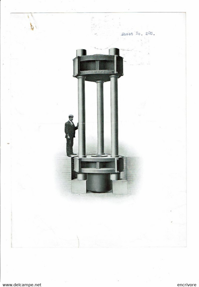 Lettre Commerciale HENRY BERRY Croydon Works Leeds Presse Hydraulique 1921 à Blanchisserire Teinturerie Thaon - Royaume-Uni