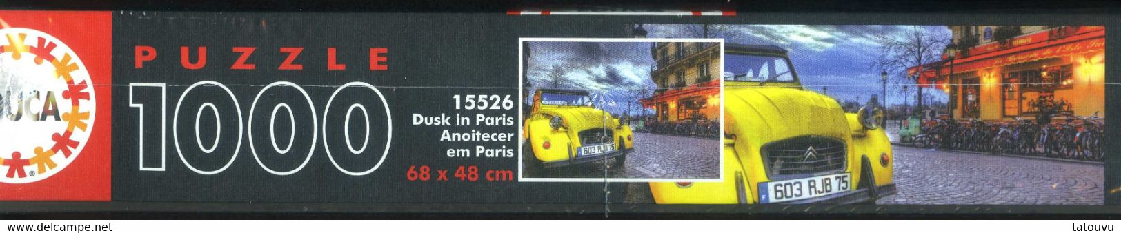 PUZZLE "Crépuscule Parisien" 1000 Pièces  Editions Educa 68cm Sur 47cm NEUF Avec CELLO* !! - Rompecabezas