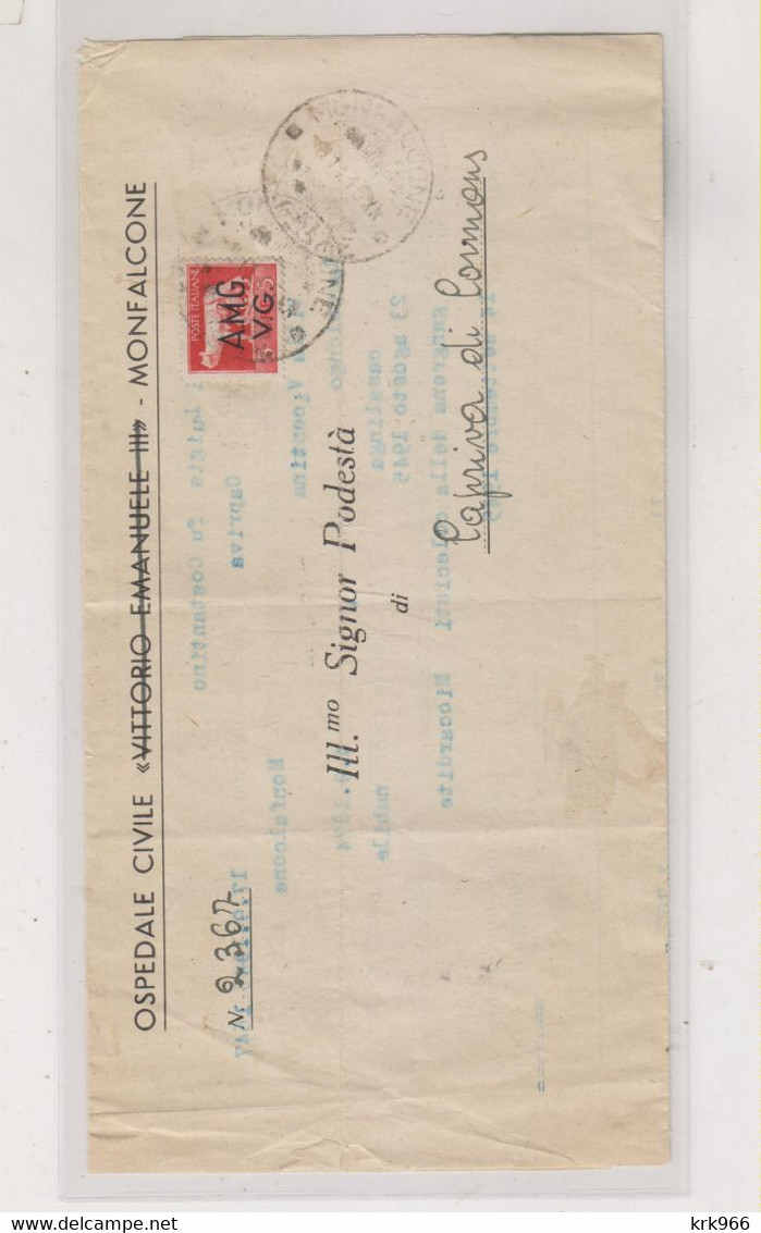 ITALY TRIESTE A 1945  AMG-VG Nice Cover MONFALCONE - Poststempel