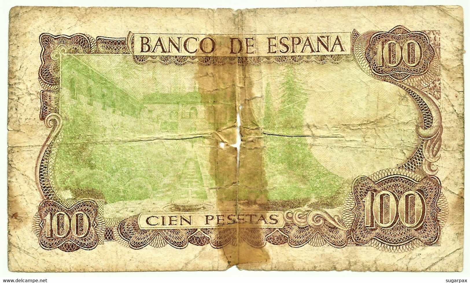 ESPAÑA - 100 Pesetas - 17.11.1970 ( 1974 ) - Pick 152 - ERROR ( Green ) - Serie 1A - Manuel De Falla - 100 Peseten