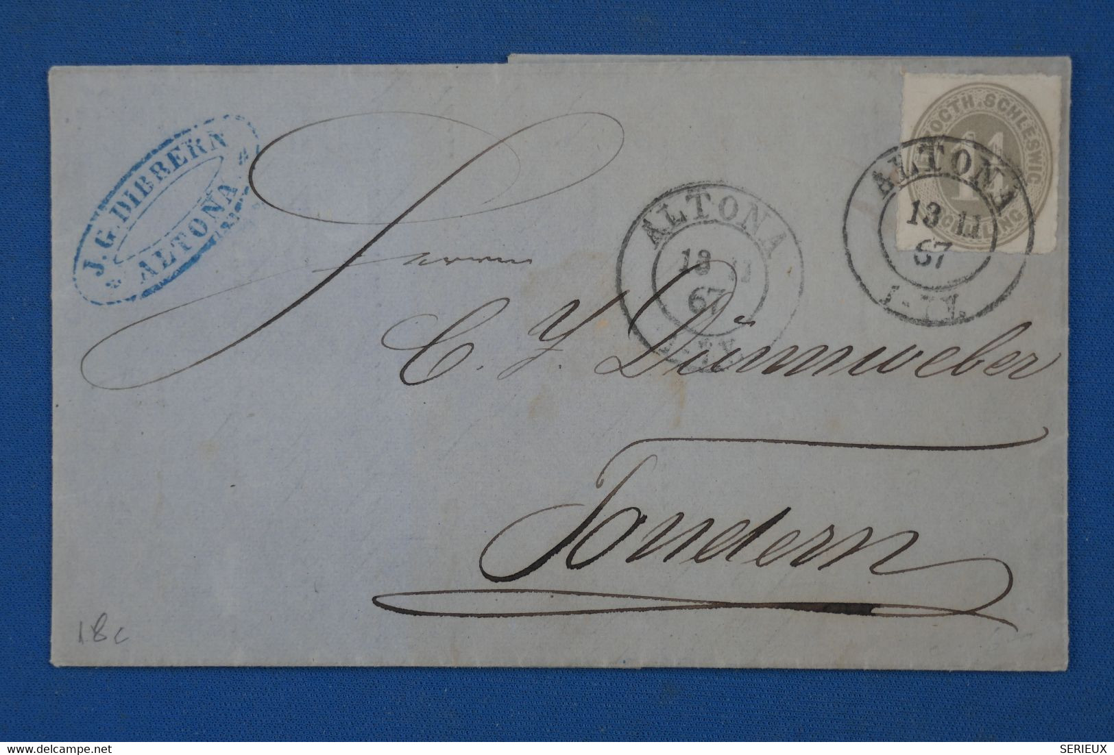 C ALLEMAGNE HOLSTEIN  BELLE  LETTRE  RARE  1867 ALTONA   POUR TONDERN   +  + +AFFRANCH. INTERESSANT - Schleswig-Holstein