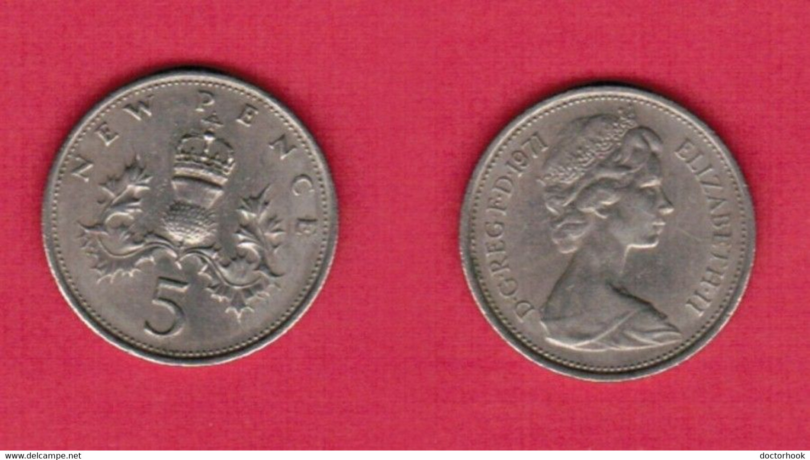 GREAT BRITAIN   5 NEW PENCE 1971 (KM # 911) #6604 - 5 Pence & 5 New Pence