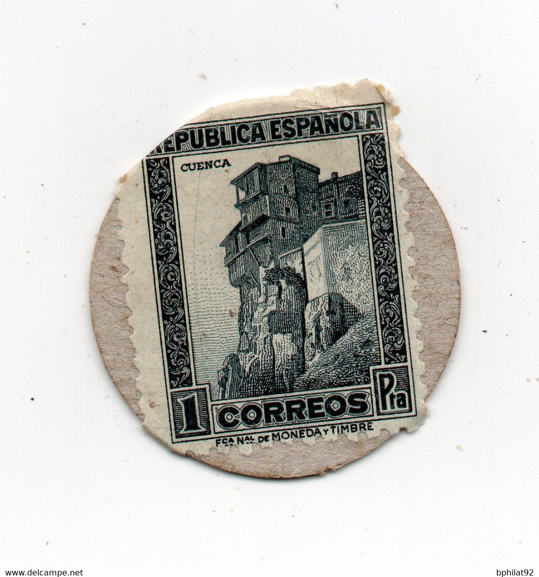 !!! TIMBRE MONNAIE DE LA GUERRE D'ESPAGNE - RARE - Errors & Oddities