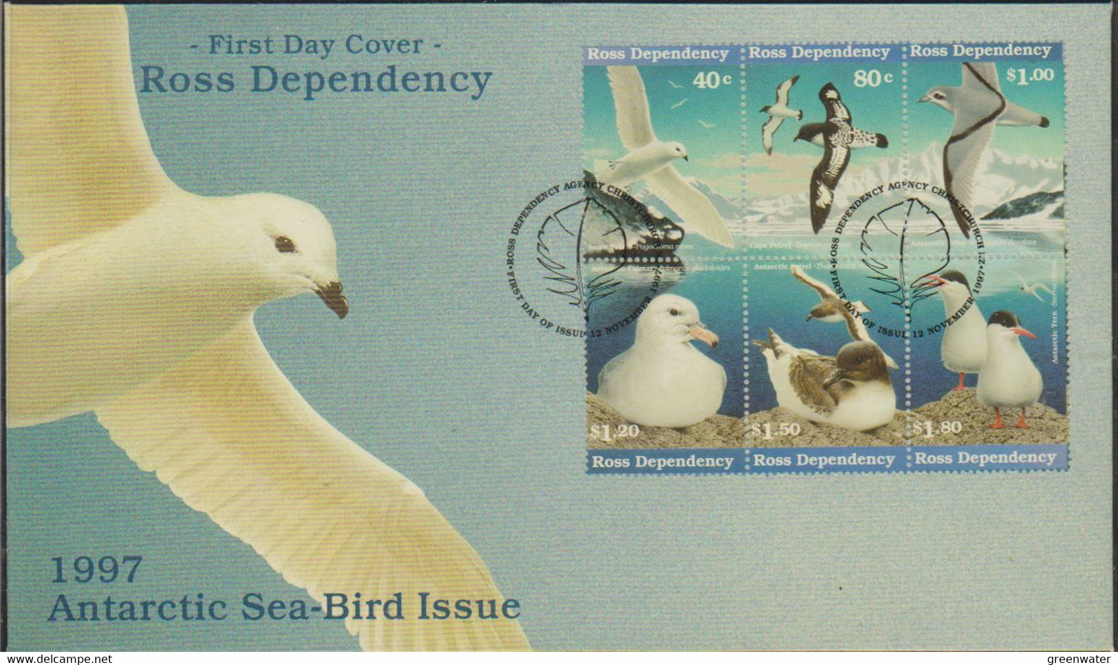 Ross Dependency 1997 Sea Birds 6v Se-tenant  FDC (RS171) - Unused Stamps