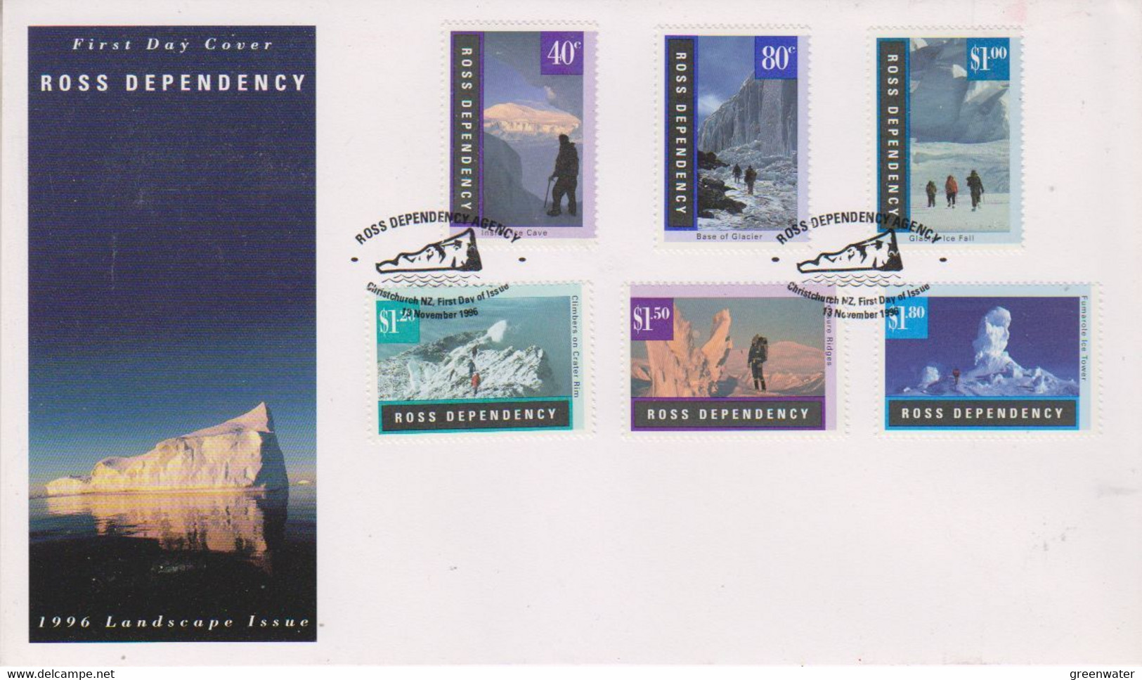 Ross Dependency 1996 Gletscherlandschaften 6v FDC (RS172A) - FDC