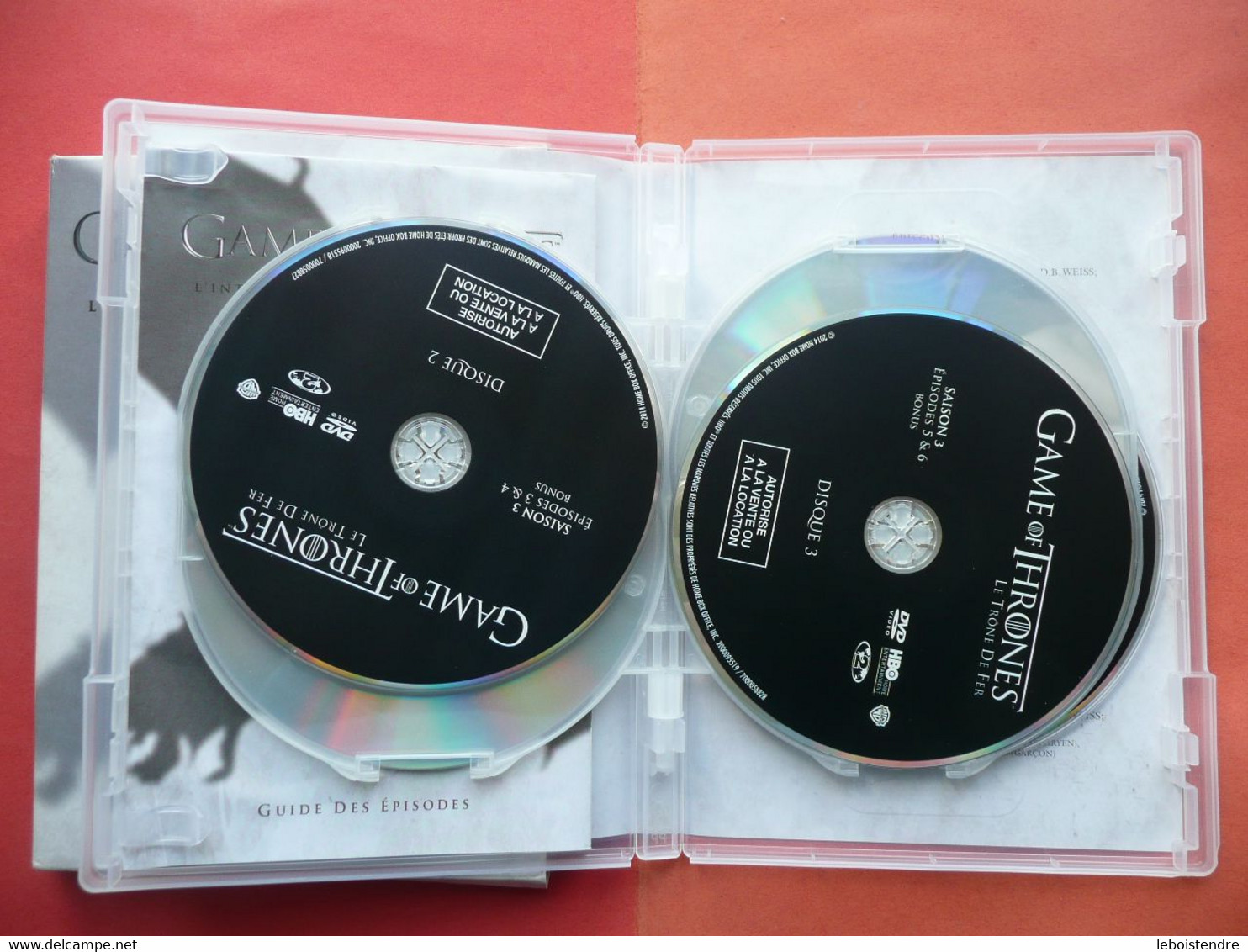 GAME OF THRONES INTEGRALE DE LA TROISIEME SAISON EMBOITTAGE 5 DISQUES DVD ZONE 2 FRANCAIS  ANGLAIS CASTILLAN TCHEQUE ... - TV-Reeksen En Programma's