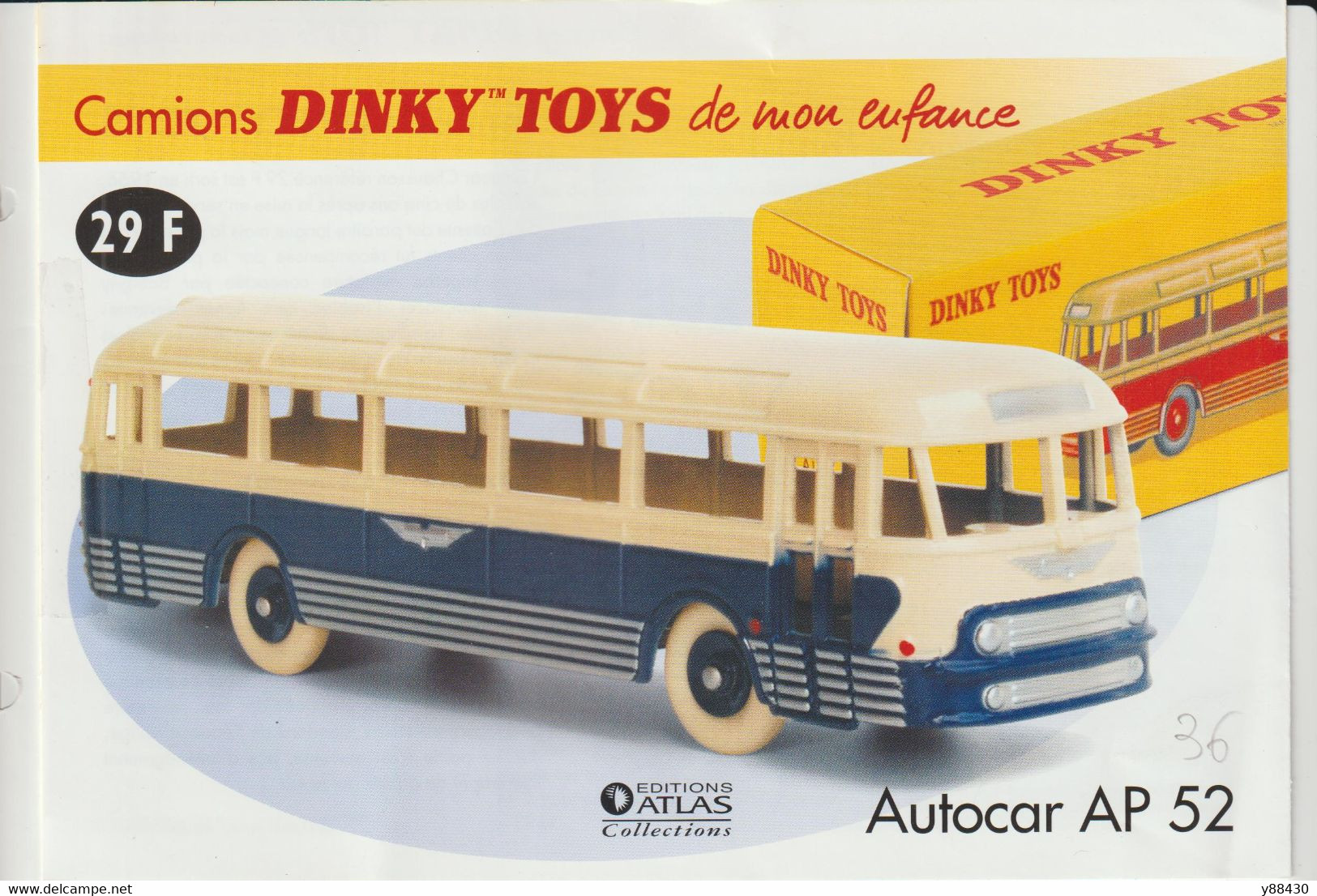 DINKY TOYS - AUTOCAR AP 52 . CHAUSSON - Miniature Avec Sa Boite Et Certificat - Réedition Atlas . Échelle 1/66 - Dinky