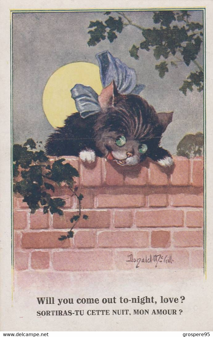 CHAT ILLUSTRATEUR DONALD MC GILL SIGNE WILL YOU.....1921 SERIES COMIQUE N°2695 - Chats