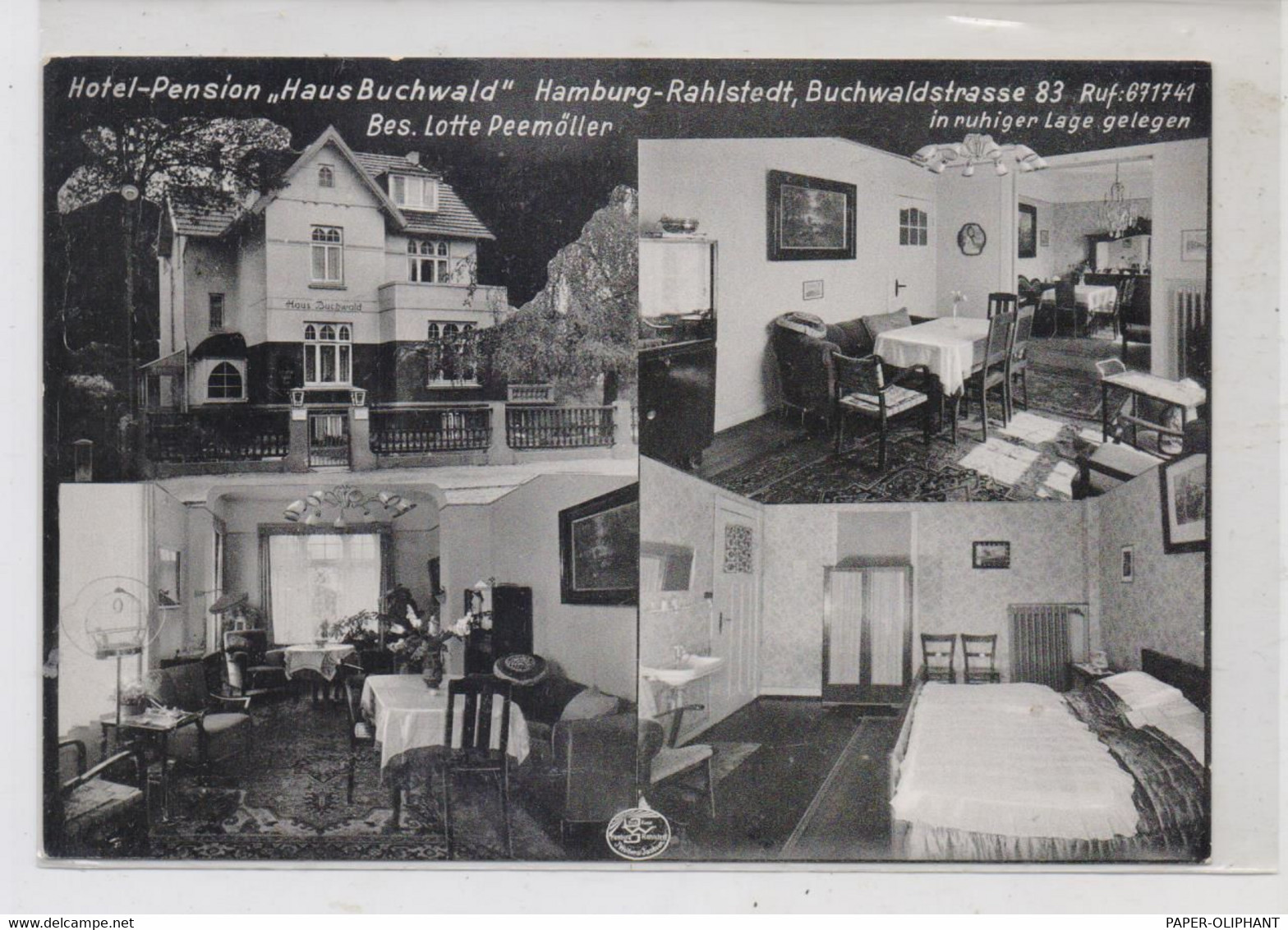 2000 HAMBURG - WANDSBECK - RAHLSTEDT, Hotel Pension "Haus Buchwald" - Wandsbek