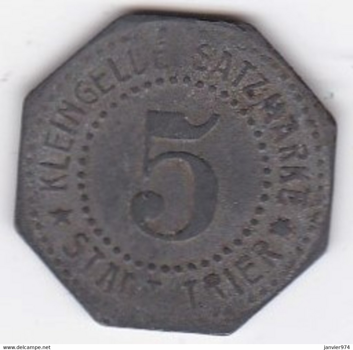 Allemagne , Stadt Trier 5 Pfennig Nd, En Zinc - Monétaires/De Nécessité