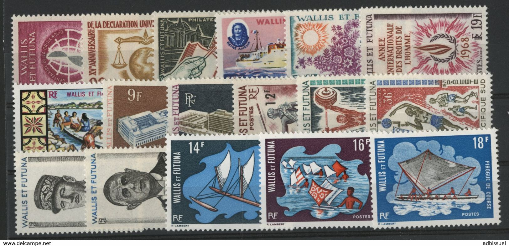 WALLIS ET FUTUNA N° 168 à 184 Cote 136,30 € Neufs ** (MNH) TB - Ungebraucht