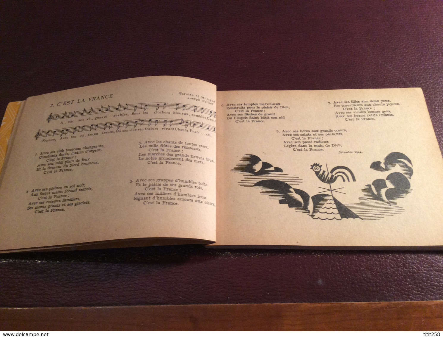 Joli Carnet De Chant . 39 Chansons .  C’est La France . Chanson Flamande Norvégienne Marins Etc  . Noël . 1947 . - Song Books