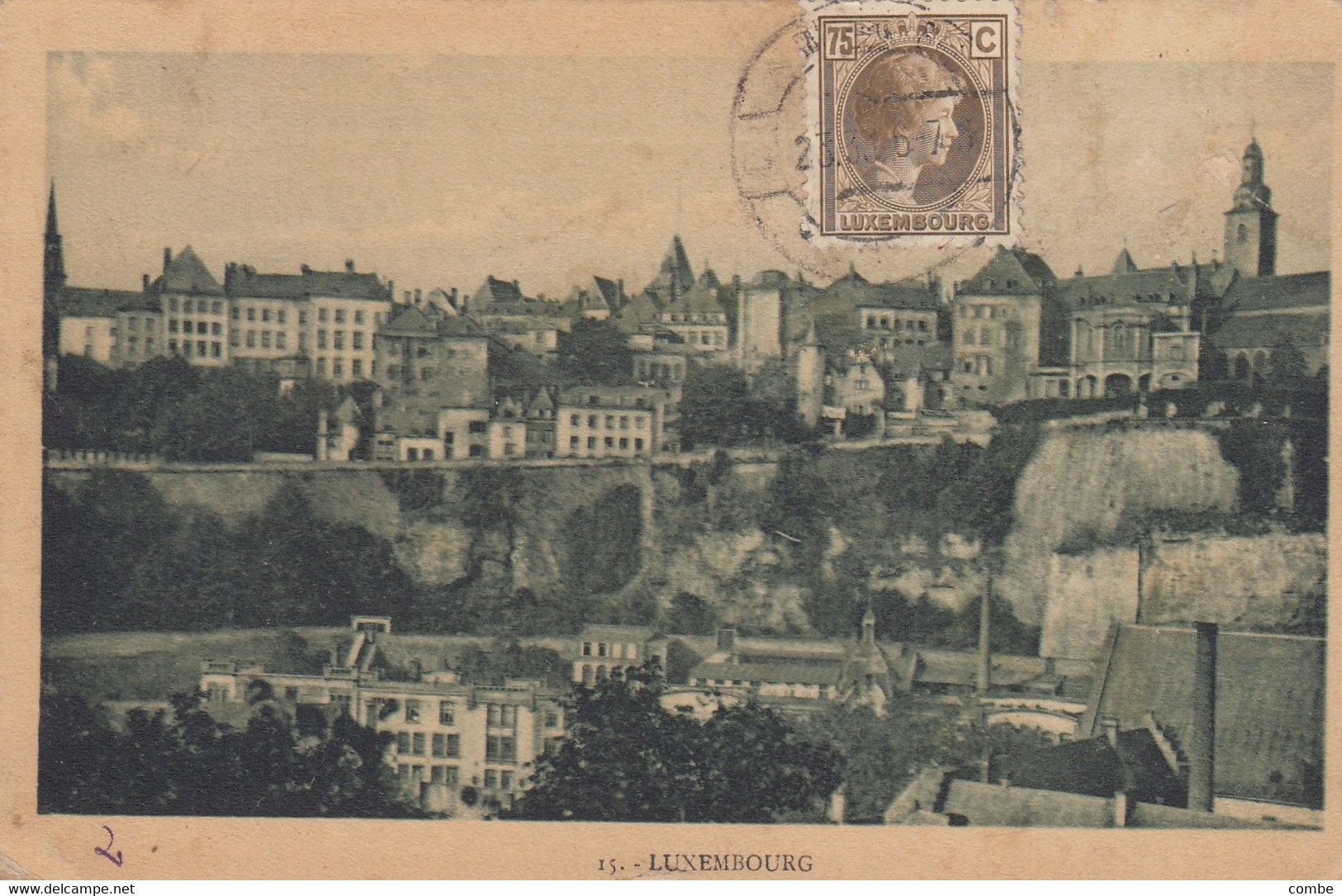 CARTE POSTALE. LUXEMBOURG. TRIER/LUXEMBURG BAHNPOST. 16 8 1920 - 1914-24 Maria-Adelaide