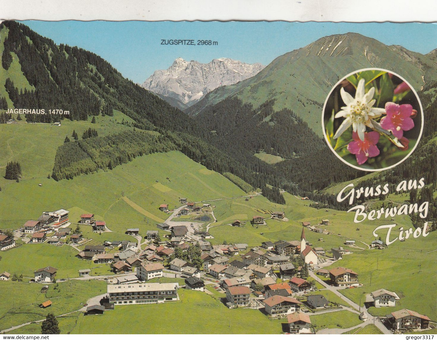 A7893) GRUSS Aus BERWANG - Tirol - Tolle LUFTBILD AK - Kirche - Häuser Jägerhaus Zugspitze - Berwang