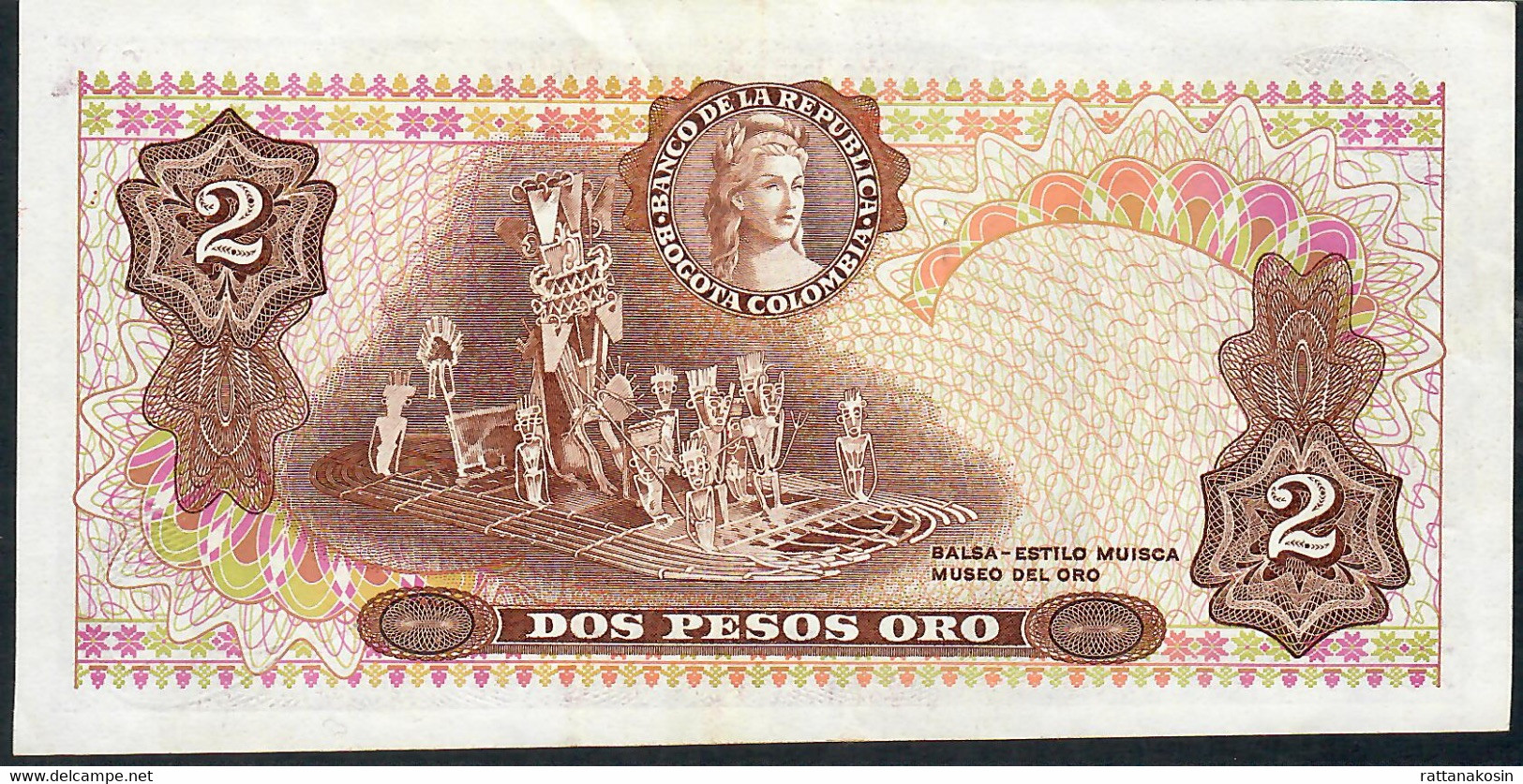 COLOMBIA P413 2 PESOS 20.7.1976    XF - Colombie