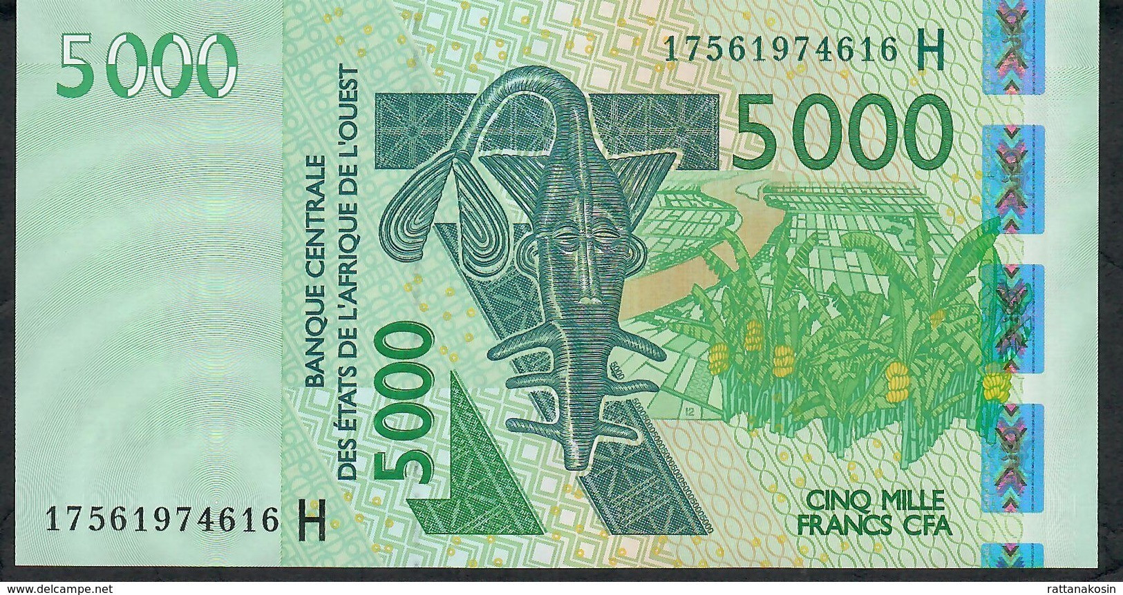 W.A.S. NIGER  P617Hq 5000 FRANCS (20)17 2017 UNC. - West African States