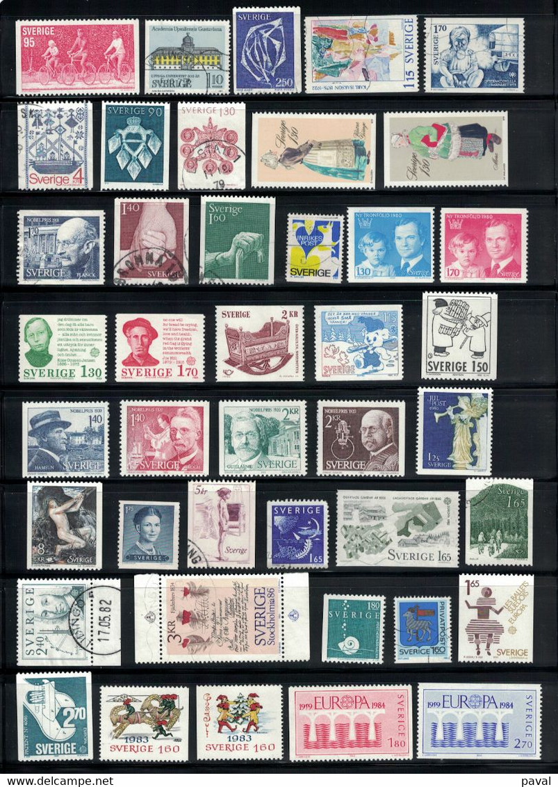 LOT DE 111 TIMBRES OBLITERES ET NEUFS **, SUEDE, TOUTES EPOQUES. - Collections