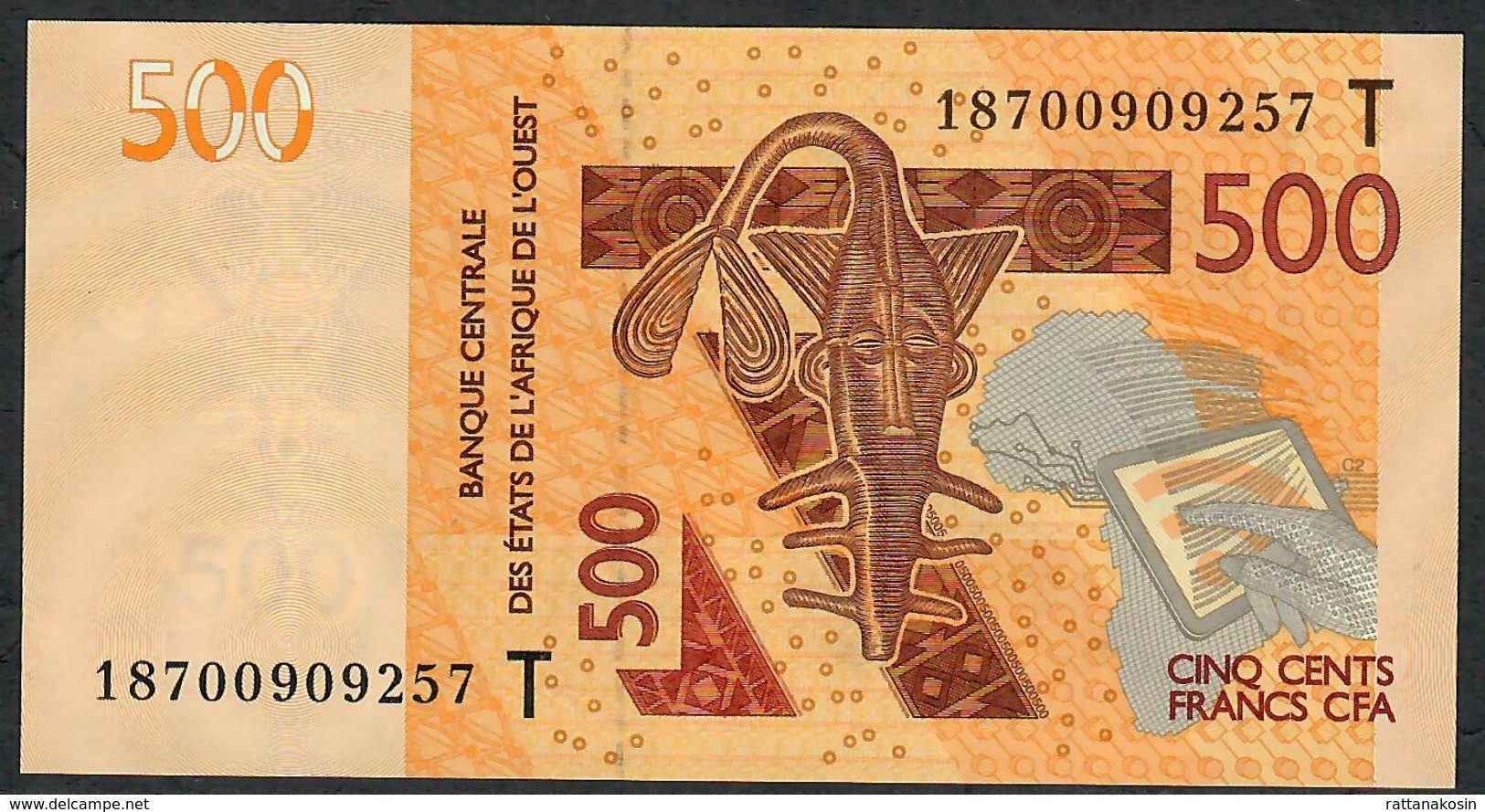 W.A.S. TOGO  P819Tg 500 FRANCS 2018  UNC. - Togo