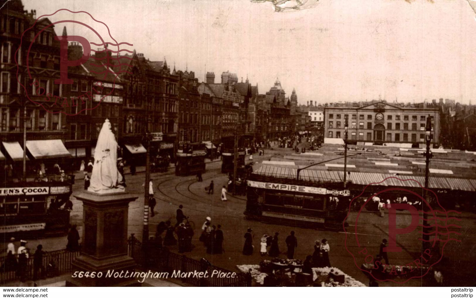 RPPC    NOTTINGHAM MARKET PLACE    Tram Tramway Tranvia - Nottingham