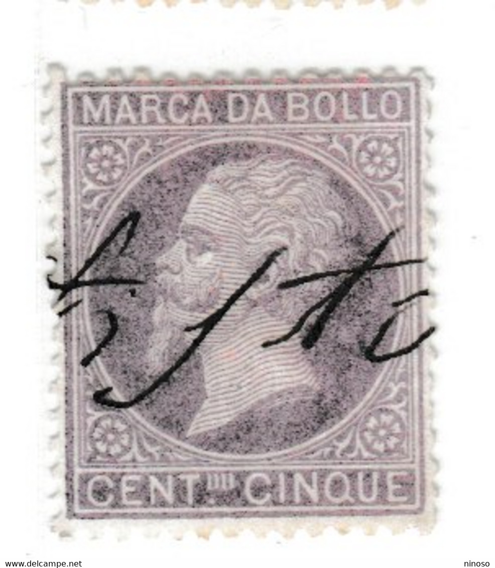 1872 ITALIA REGNO ITALY KINGDOM MARCA DA BOLLO CENT. 5c USATO USED OBLITERE - Revenue Stamps